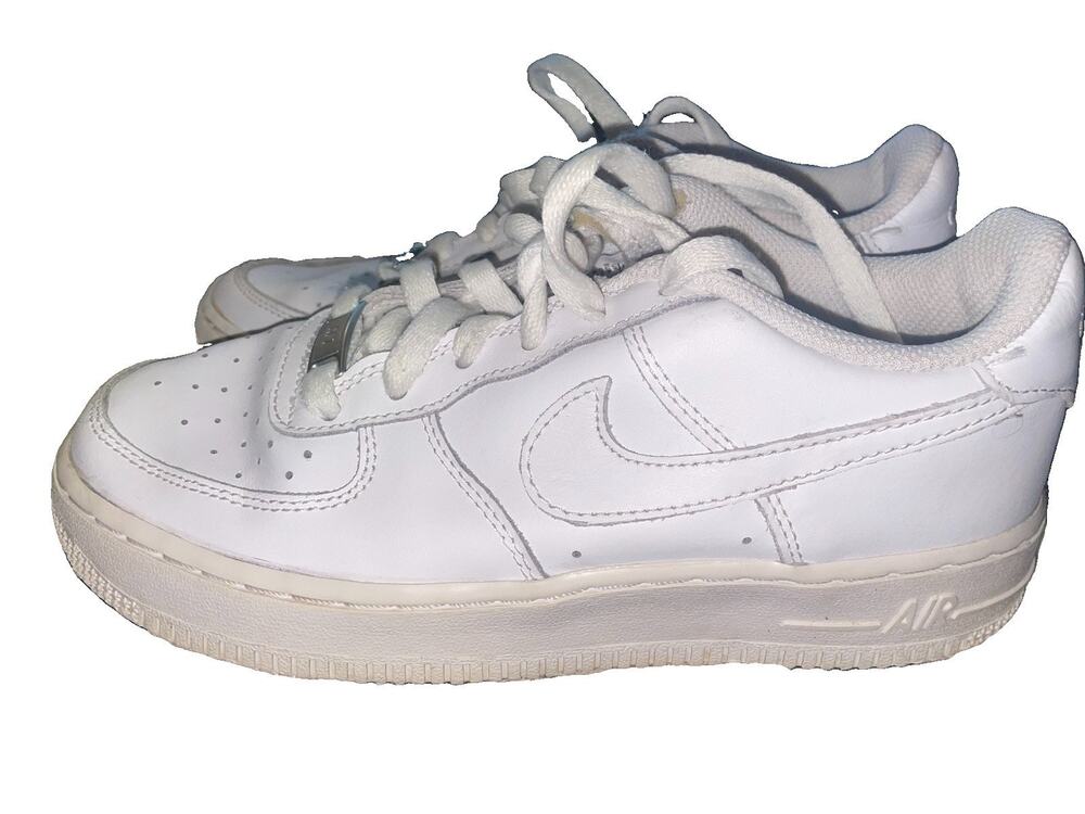 NIKE FORCE 1 Size 4 Youth Kids White Athletic Shoes UK 3.5 EU 36 314193-117